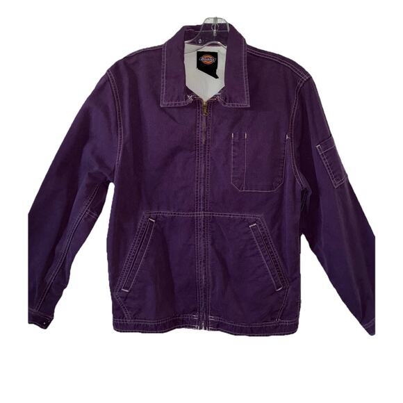 Dickies Mens Jacket Purple Size Small Great Condition White Stitching Pockets - Picture 1 of 10